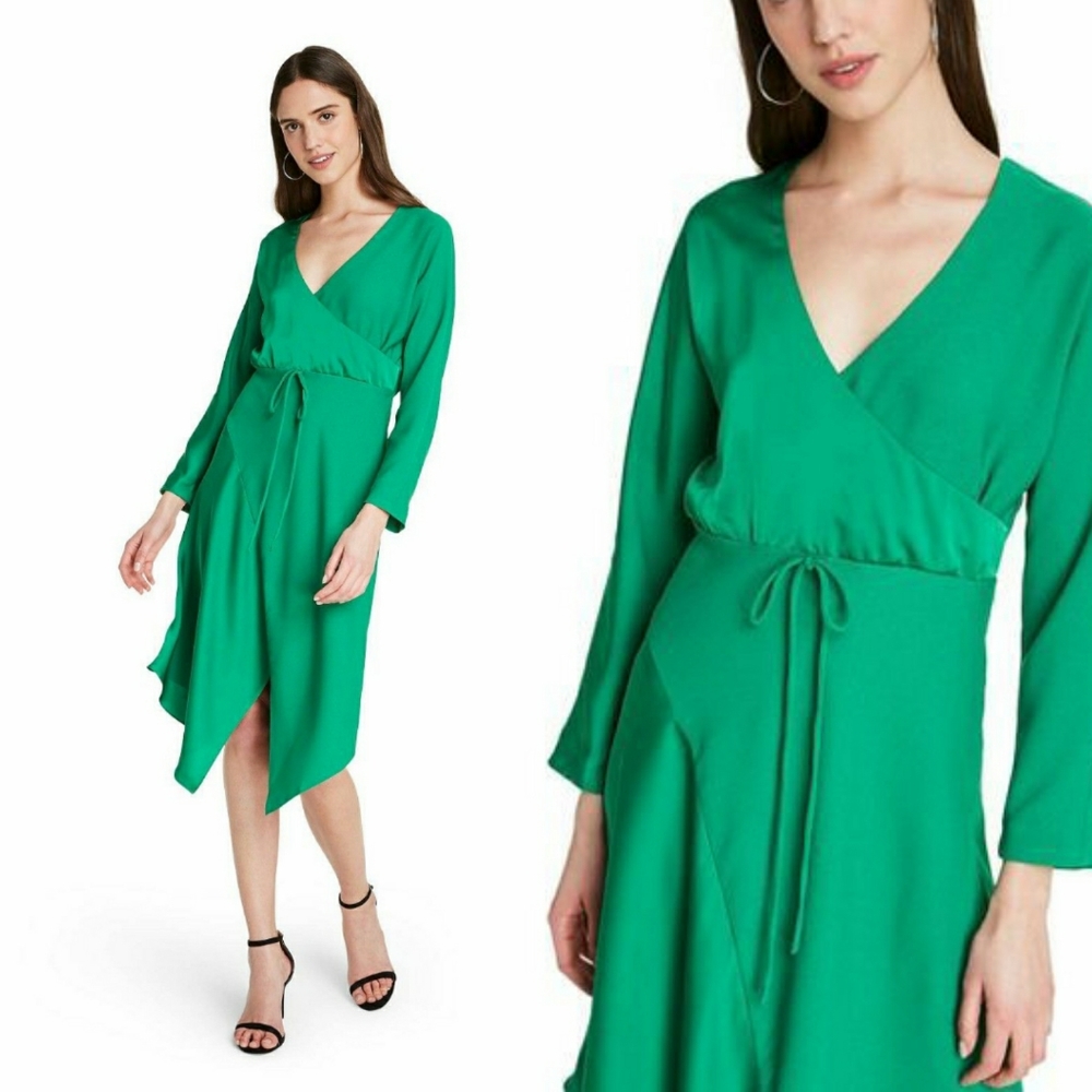 NWT CUSHIE x TARGET Emerald Wrap Holiday Dress F